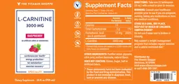 Label for L-Carnitine 3000 mg Raspberry