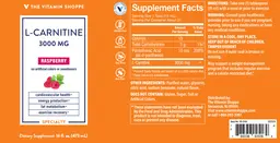 Label for L-Carnitine 3000 mg Raspberry