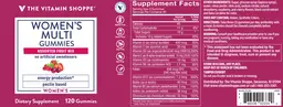 Label for Women's Multi Gummies Assorted Fruit Mix