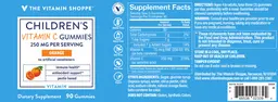 Label for Children's Vitamin C Gummies 250 mg Orange