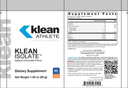 Label for Klean Isolate Natural Chocolate Flavor
