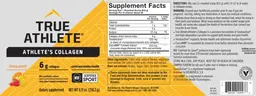 Label for Athlete's Collagen 6 grams Citrus Punch