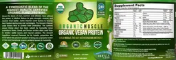 Label for Organic Vegan Protein Vanilla Flavor