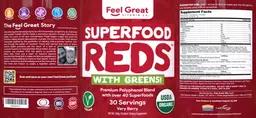 Label for Superfood Reds with Greens Very Berry