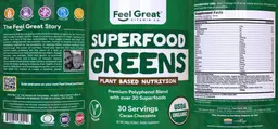 Label for Superfood Greens Cacao Chocolate