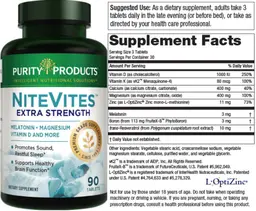 Label for NiteVites Extra Strength