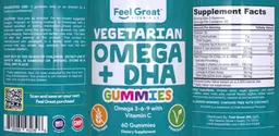Label for Vegetarian Omega + DHA Gummies