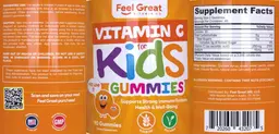 Label for Vitamin C for Kids Gummies