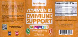 Label for Vitamin D3 Gummies 2,000 IU
