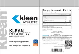 Label for Klean Recovery Milk Chocolate Flavor
