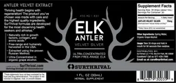 Label for Elk Antler Velvet Silver