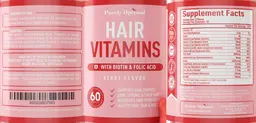 Label for Hair Vitamins Berry Flavor