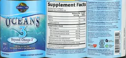 Label for Oceans 3 Beyond Omega-3 with OmegaXanthin