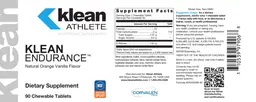 Label for Klean Endurance Natural Orange Vanilla Flavor