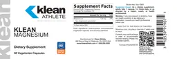 Label for Klean Magnesium
