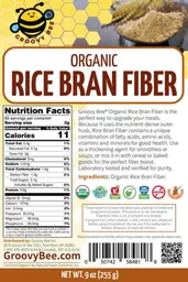 Label for Organic Rice Bran Fiber