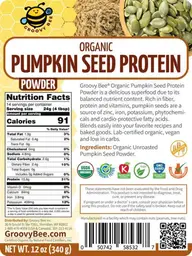 Label for Organic Pumpkin Seed Protein