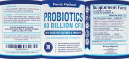 Label for Probiotics 60 Billion CFU