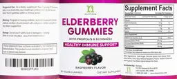 Label for Elderberry Gummies Raspberry Flavor