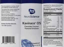 Label for Kavinace OS Chocolate Coconut