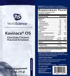 Label for Kavie OS Chocolate Coconut Flavored Emulsion