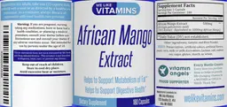 Label for African Mango Extract
