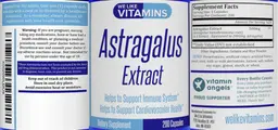Label for Astragalus Extract