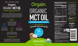 Label for Organic MCT Oil