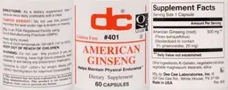 Label for American Ginseng