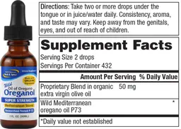 Label for Wild Oreganol Super Strength