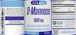 Label for D-Mannose 1000 mg