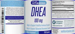 Label for DHEA 100 mg