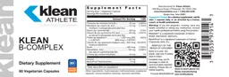 Label for Klean B-Complex