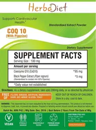Label for CoQ 10 (with Piperine)