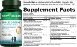 Label for Triple Greens Deluxe Capsules
