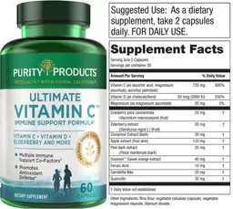 Label for Ultimate Vitamin C