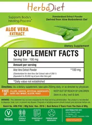 Label for Aloe Vera Extract