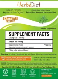 Label for Shatavari Extract