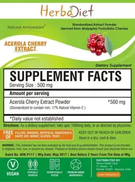 Label for Acerola Cherry Extract