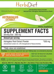 Label for Astragalus Extract