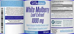 Label for White Mulberry Leaf Extract 1000 mg