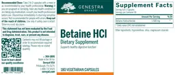 Label for Betaine HCl