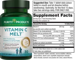 Label for Vitamin C Melt