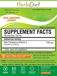 Label for Beta Carotene Extract