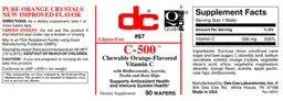 Label for C-500 Chewable Orange-Flavored