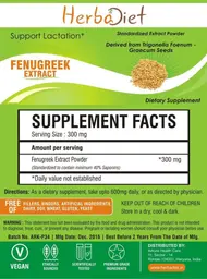 Label for Fenugreek Extract