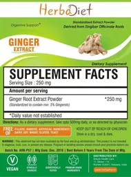 Label for Ginger Extract