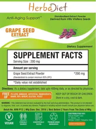 Label for Grape Seed Extract