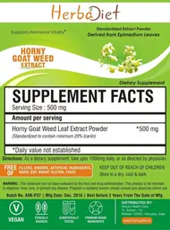 Label for Horny Goat Weed Extract