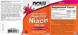 Label for Double Strength Flush-Free Niacin 500 mg